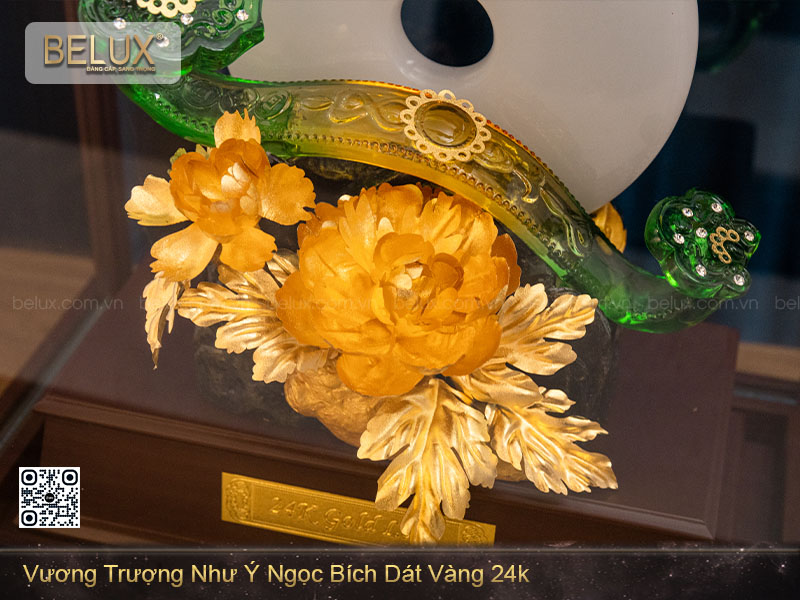 Vương Trượng Như Ý Ngọc Bích Dát Vàng 24k
